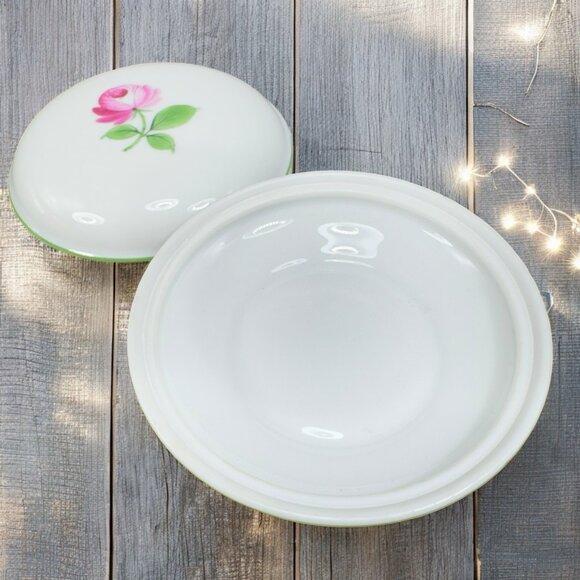 Augarten Wien Porcelain Trinket Dish Pill Holder Flower Pattern Made In Austria - Picture 1 of 10